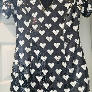 Endless Rose Black Dress with White/ Gold Reverse Sequins